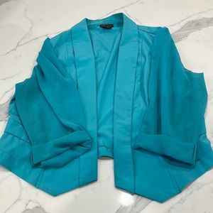 City chic Teal blazer size Medium with mesh sleeves